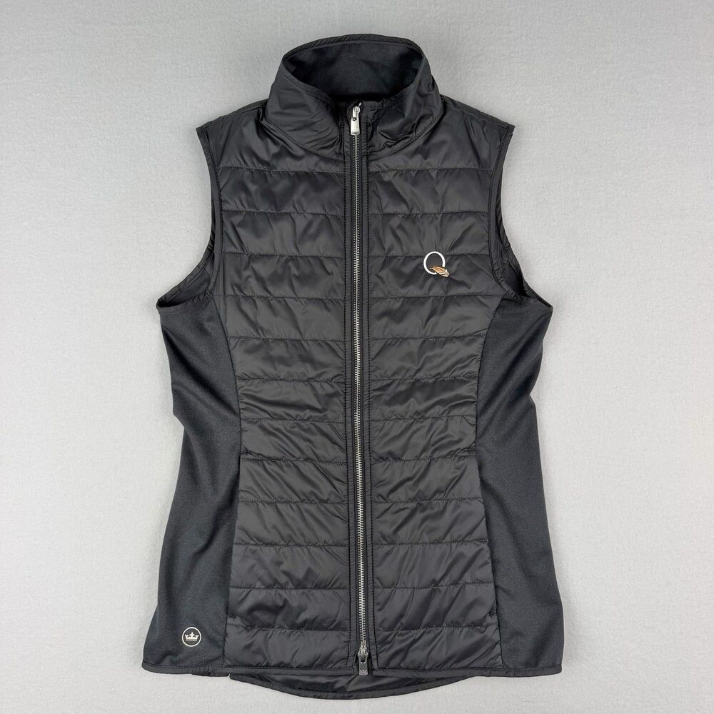 Peter Millar x Quail Hollow PM 20 Gray Quilted Vest Women’s XS Full Zip Puffer